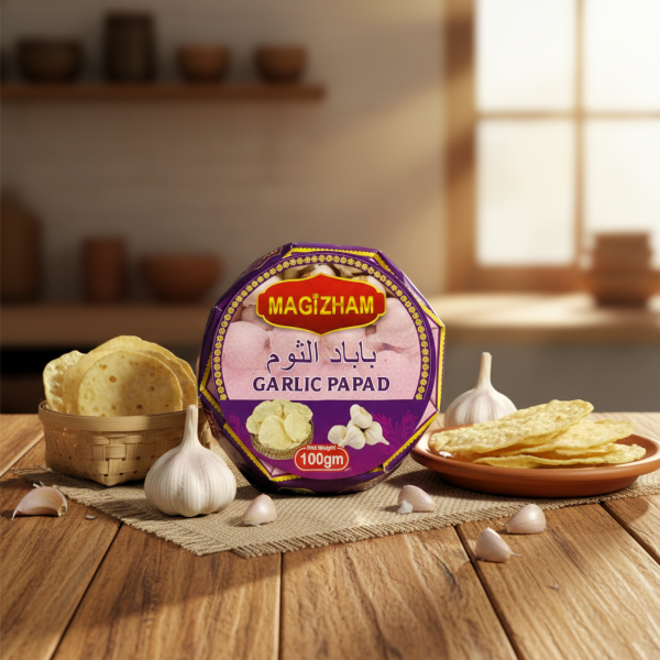Garlic Papad AI generated product image of magizham garlic papad