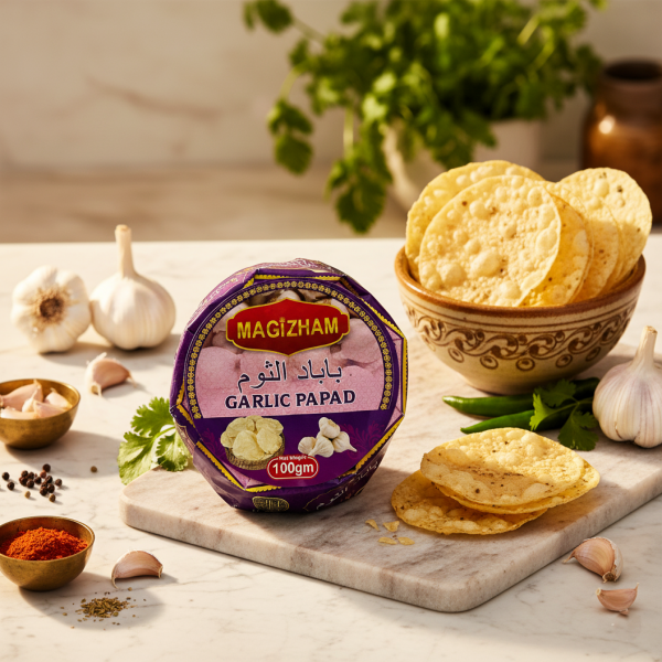 GAP2 AI generated product image of magizham garlic papad