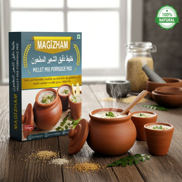 AI generated product image of magizham millet mix porridge mix