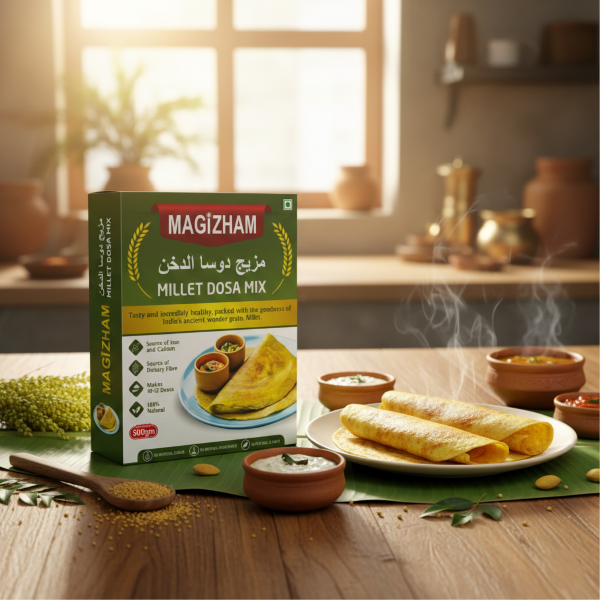 AI generated product image of magizham millet dosa mix