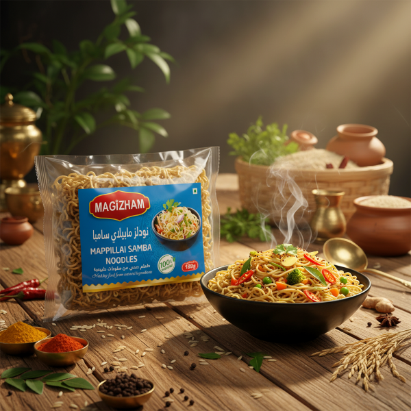 AI generated product image of magizham mapialli samba noodles