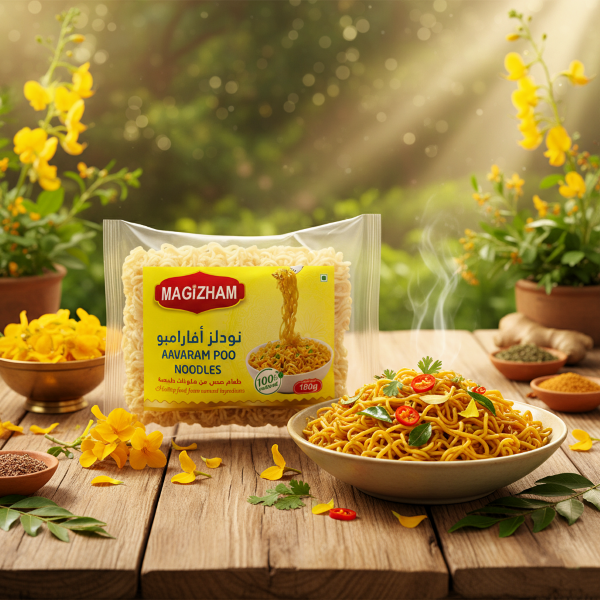 aavaram poo noodles AI generated product image of magizham Aavaram Poo noodles