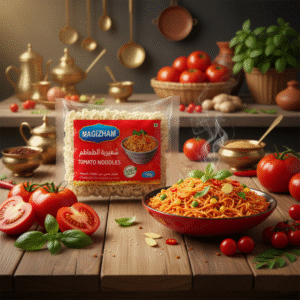 tomoto noodles AI generated product image of magizham tomoto noodles