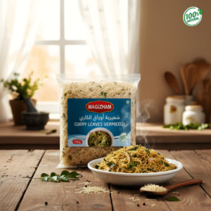curry leaves vermicelli AI generated product image of magizham curry leaves vermicelli