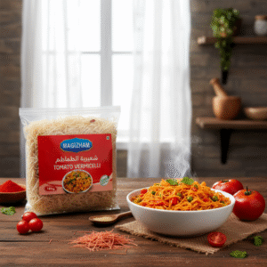 tomato vermicelli AI generated product image of magizham tomato vermicelli