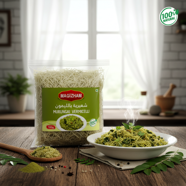 AI generated product image of magizham murungai vermicelli