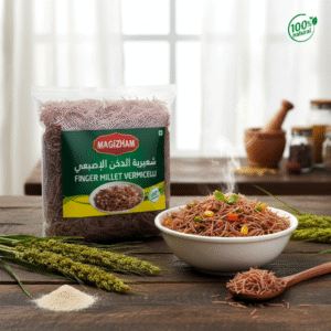 finger millet vermicelli AI generated product image of magizham finger millet vermicelli