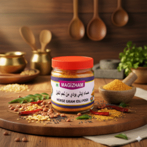 horse gram idli podi AI generated product image of magizham horse gram idli podi