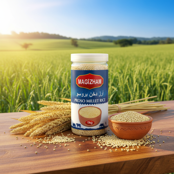AI generated product image of magizham proso millet rice
