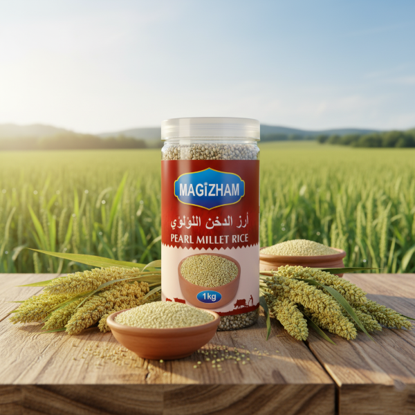 AI generated product image of magizham pearl millet rice