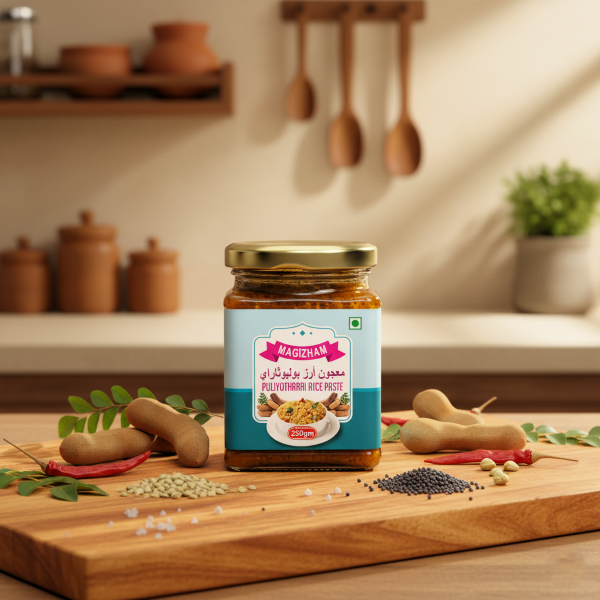 puliyothirai mix AI generated product image of magizham puliyothirai mix