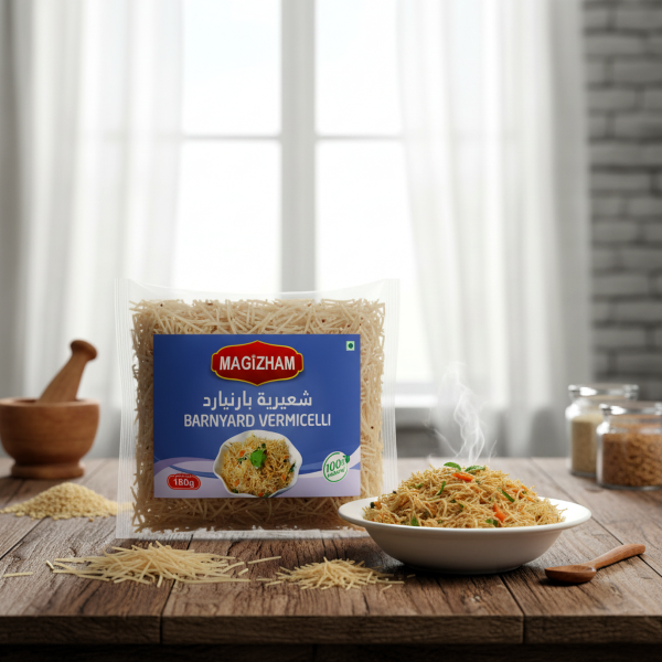AI generated product image of magizham barnyard vermicelli