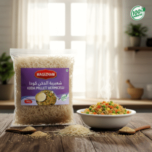 kodo millet vermicelli AI generated product image of magizham kodo millet vermicelli