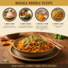image explaning how to cook magizham masala noodles in four step process