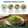 image explaning how to cook magizham murungai Vermicelli in four step process.