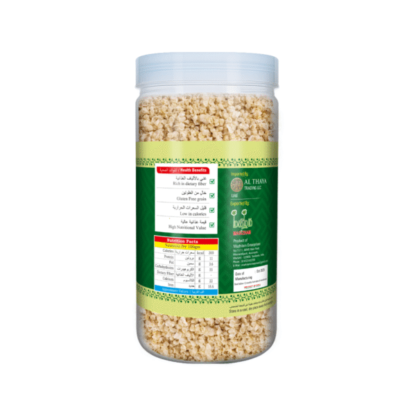 product image of magizham barnyard millet flakes with all the nutrition values.
