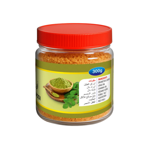 product image of magizham drumstick leaves dal podi with all the nutrition values.