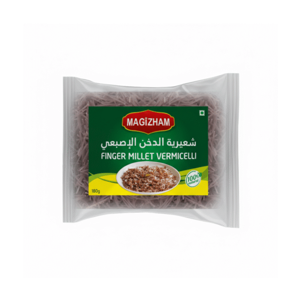 product image of magizham finger millet semiya with all the nutrition values.