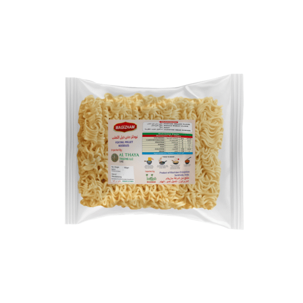 product image of magizham foxtail millet noodles with all the nutrition values.