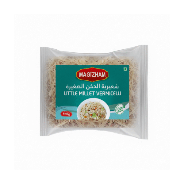 product image of magizham little millet semiya with all the nutrition values.