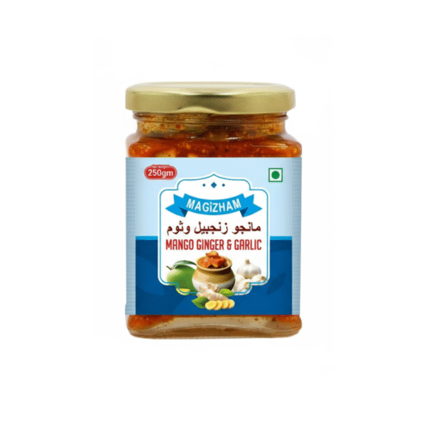 product image of magizham mango, ginger & garlic pickle