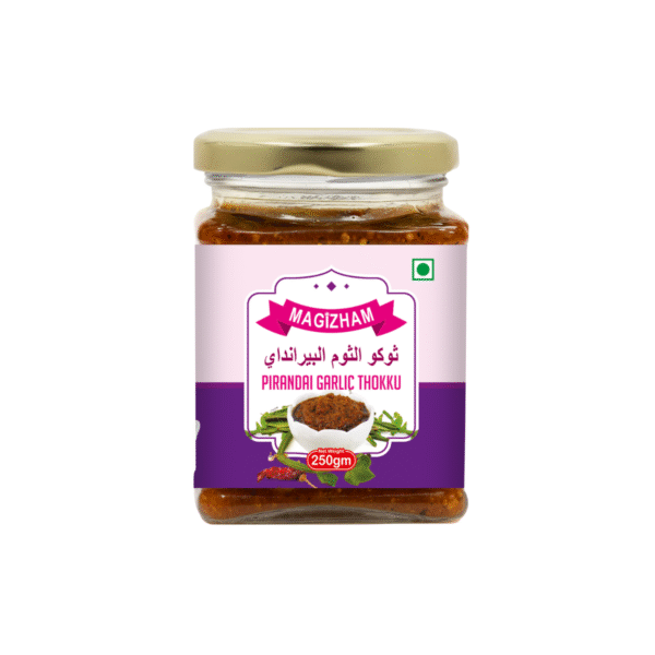 product image of magizham pirandi and garlic thokku.