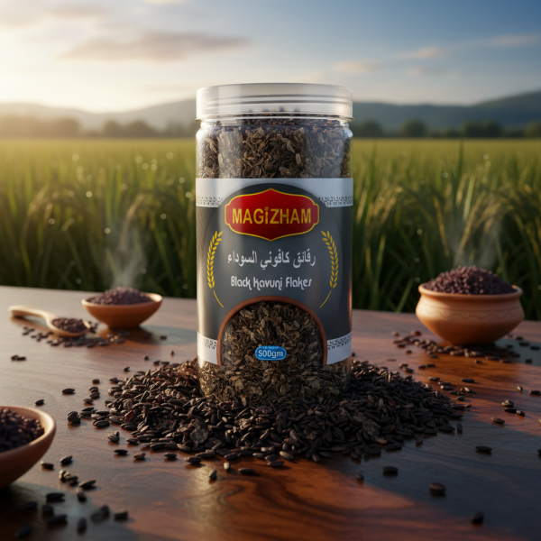 magizham-black-kavuni-flakes AI generated product image of magizham black kavuni flakes