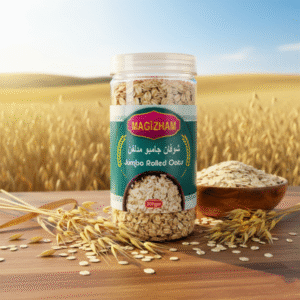 AI generated product image of magizham jumbo rolled oats