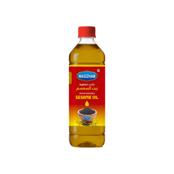 product image of magizham wood pressed sesame oil.