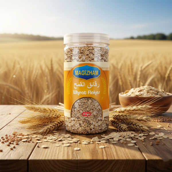 AI generated product image of magizham wheat flakes